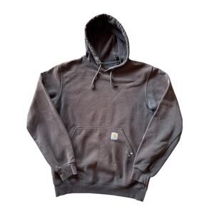 Carhartt Original Fit White Logo Sleeve Hit S Brown Hoodie Fader